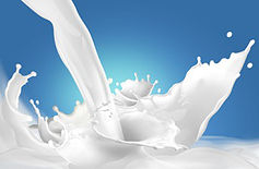 Milk based product being poured. 